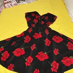 Black Dress with Roses